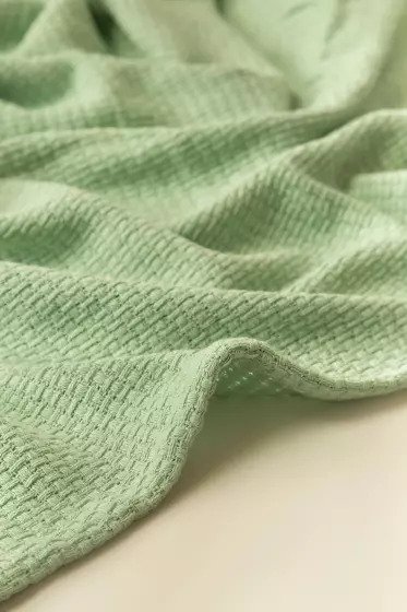 Green Tint Pebble Weave Blanket